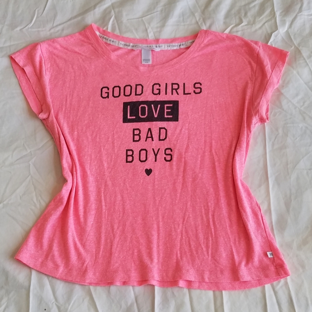 Victoria's Secret Good Girls Love Bad Boys Neon Tee